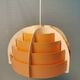 Hanging lamp made of plastic slats by Lars Schiøler for Hoyrup Lighting Denmark 1976.