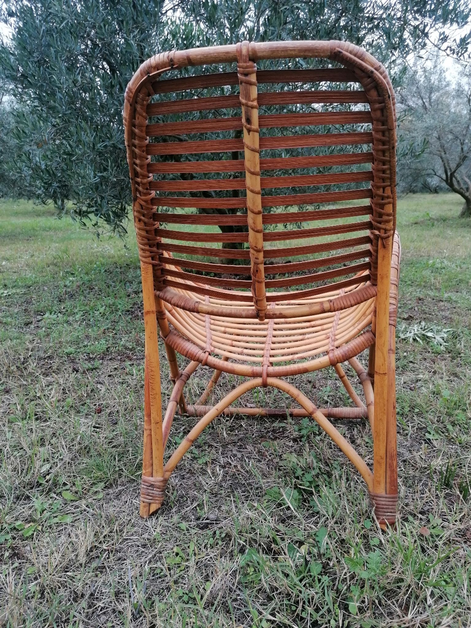 Vintage rattan armchair by Dirk Van Sliedregt for Rohe Noordwolde.