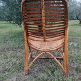 Vintage rattan armchair by Dirk Van Sliedregt for Rohe Noordwolde.