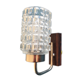 Round wall lamp in molded glass