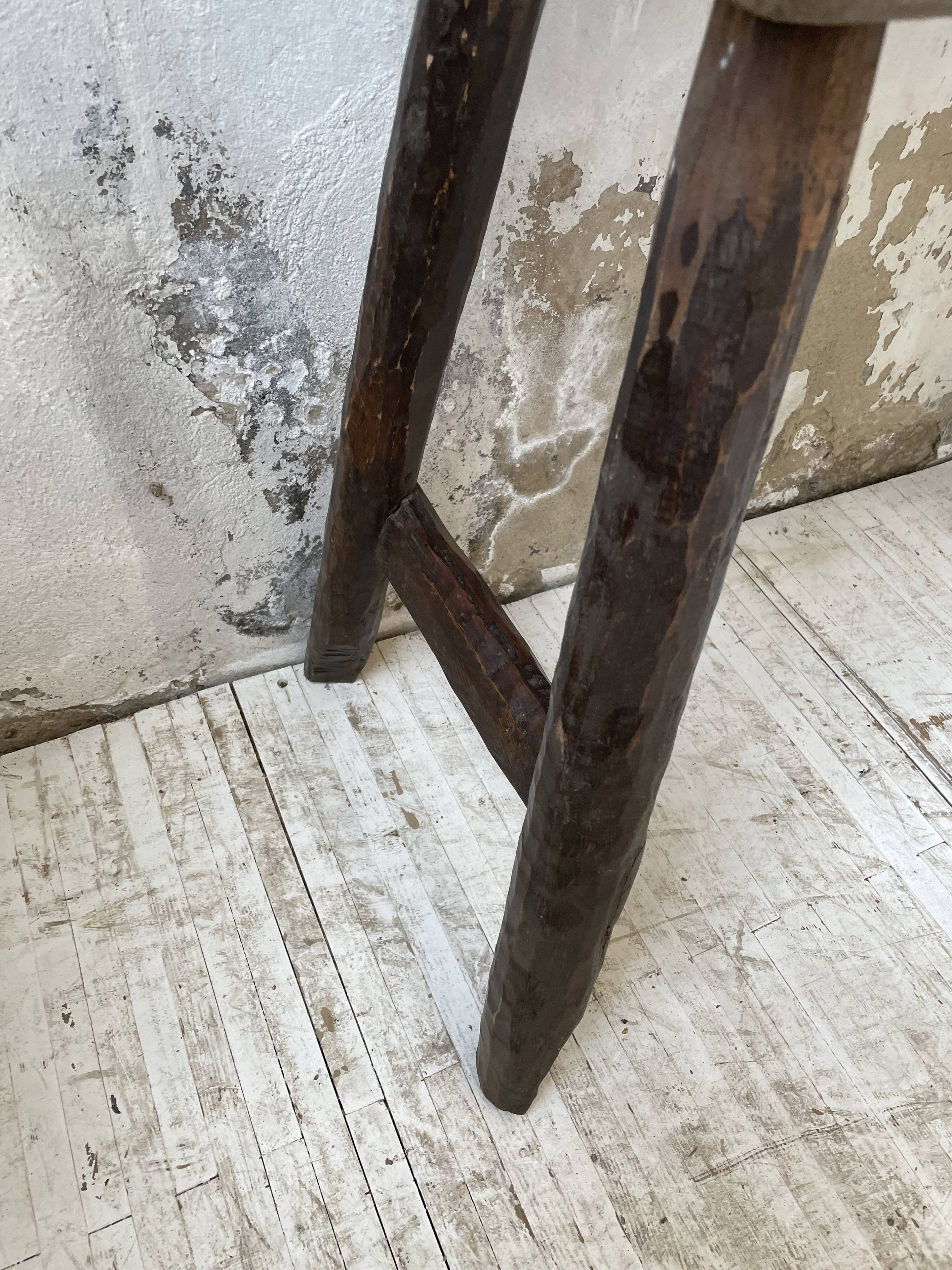 Brutalist solid wood console