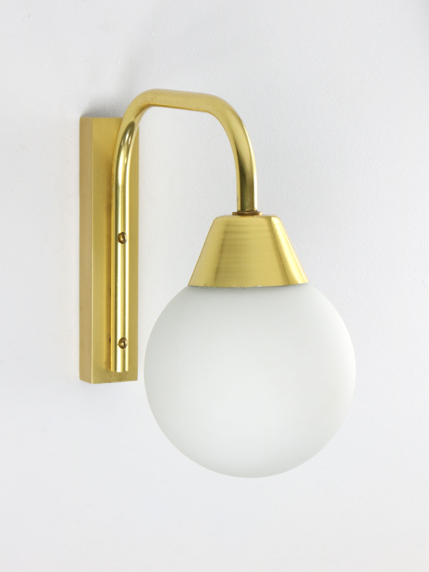 Mid century Italian Golden & Opaline Wall Lamp