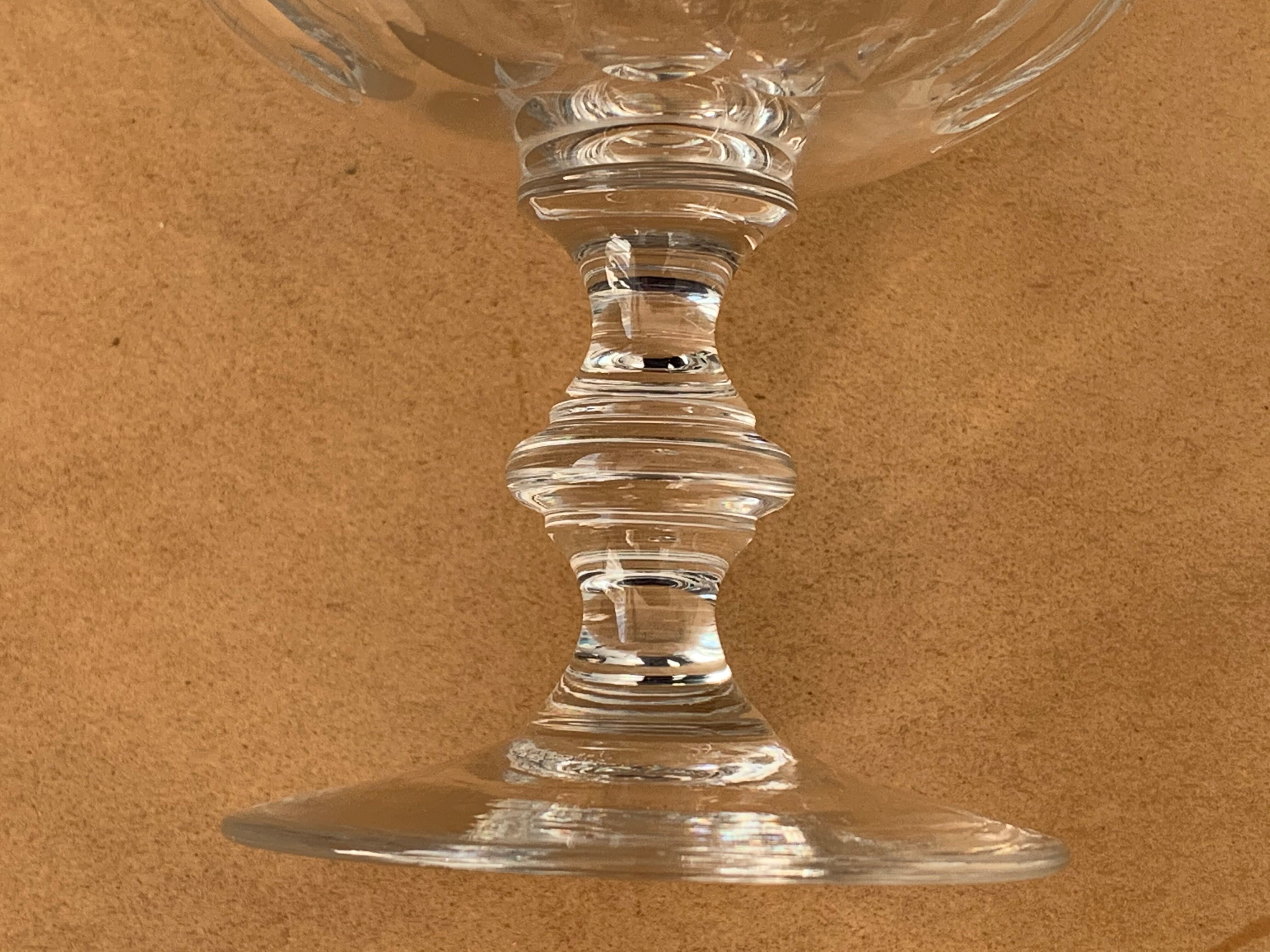 Pair of old crystal champagne glasses