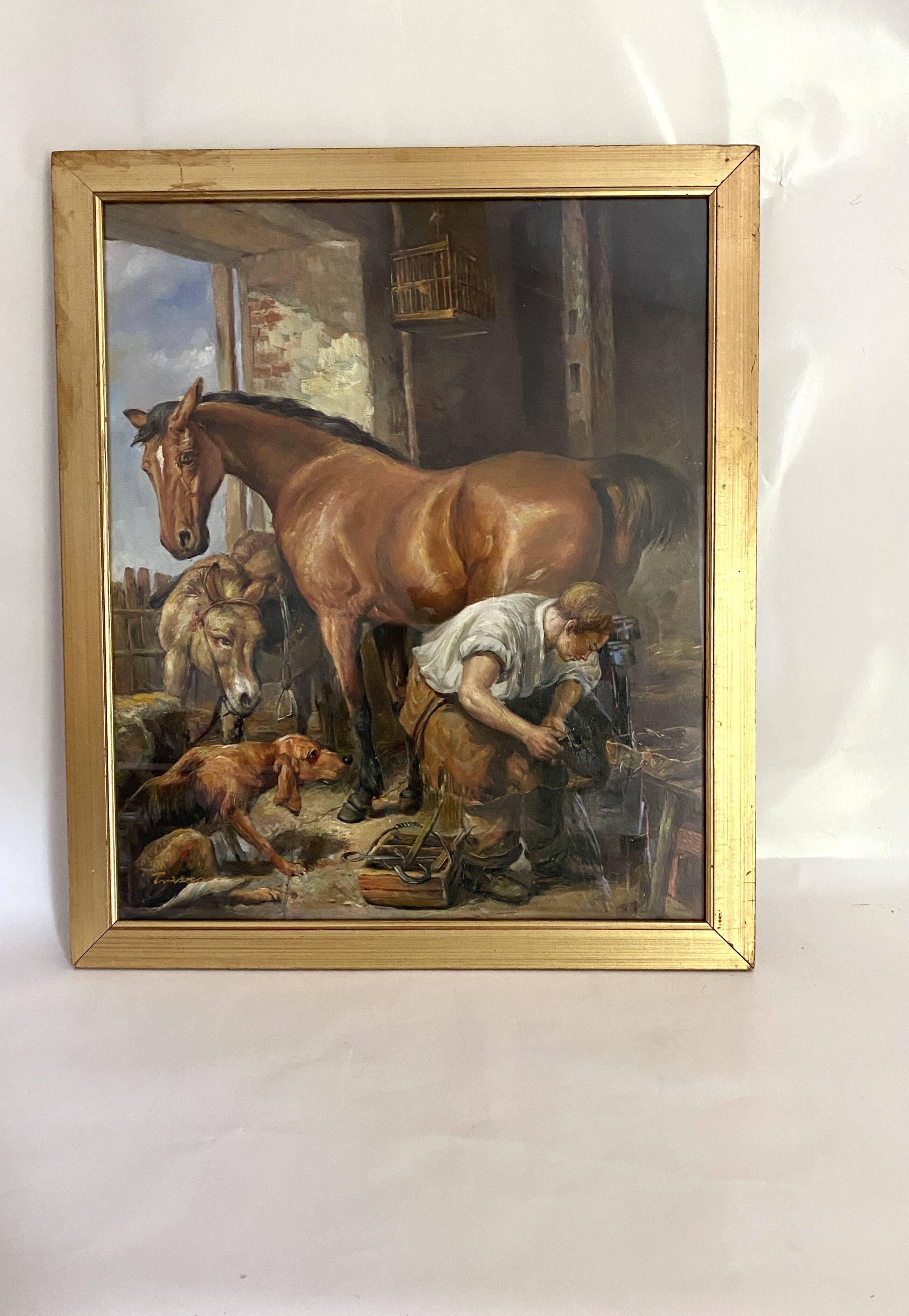 Oil on canvas under glass