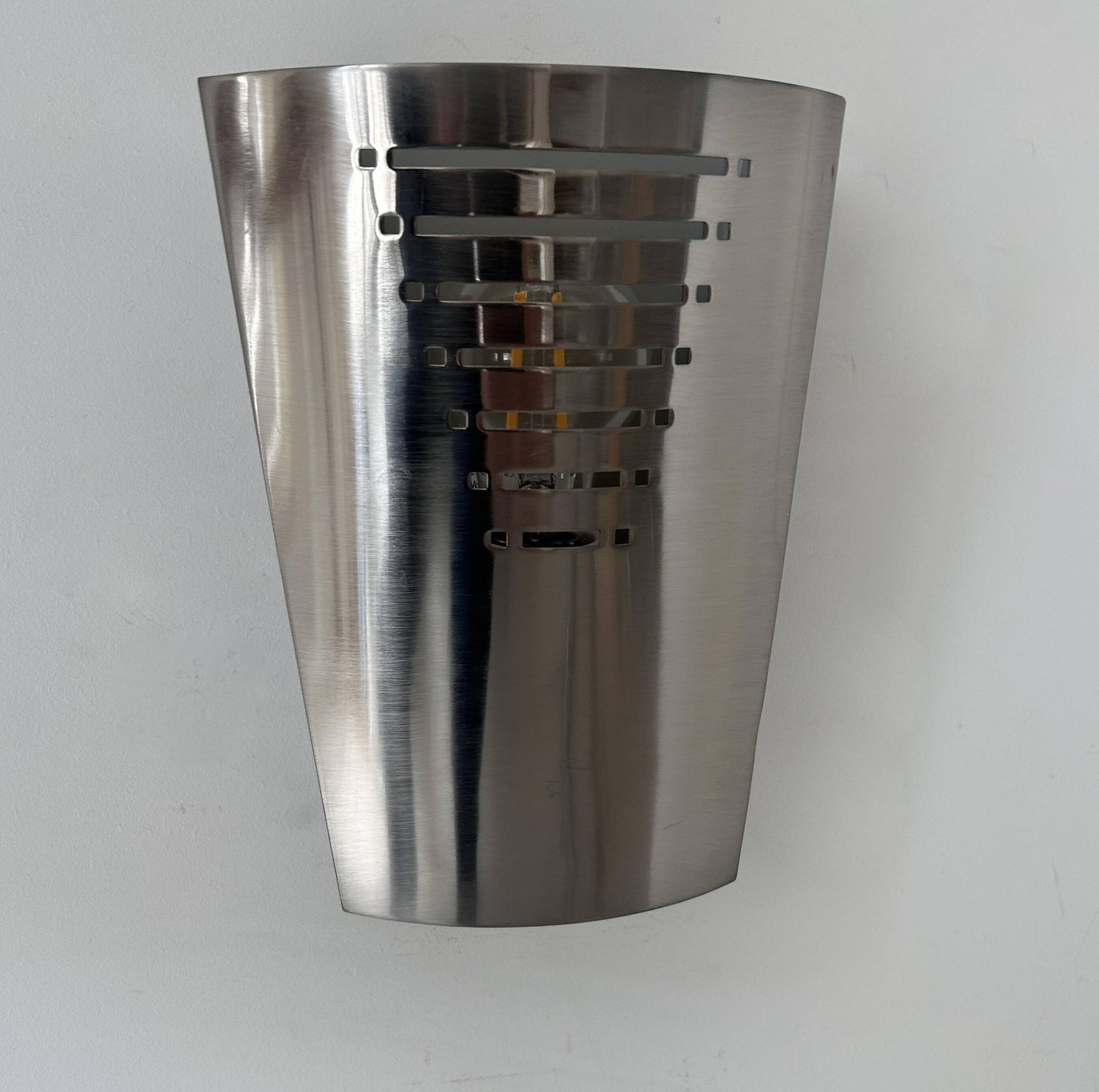 Vintage brushed metal wall lamp, Germany 1980s