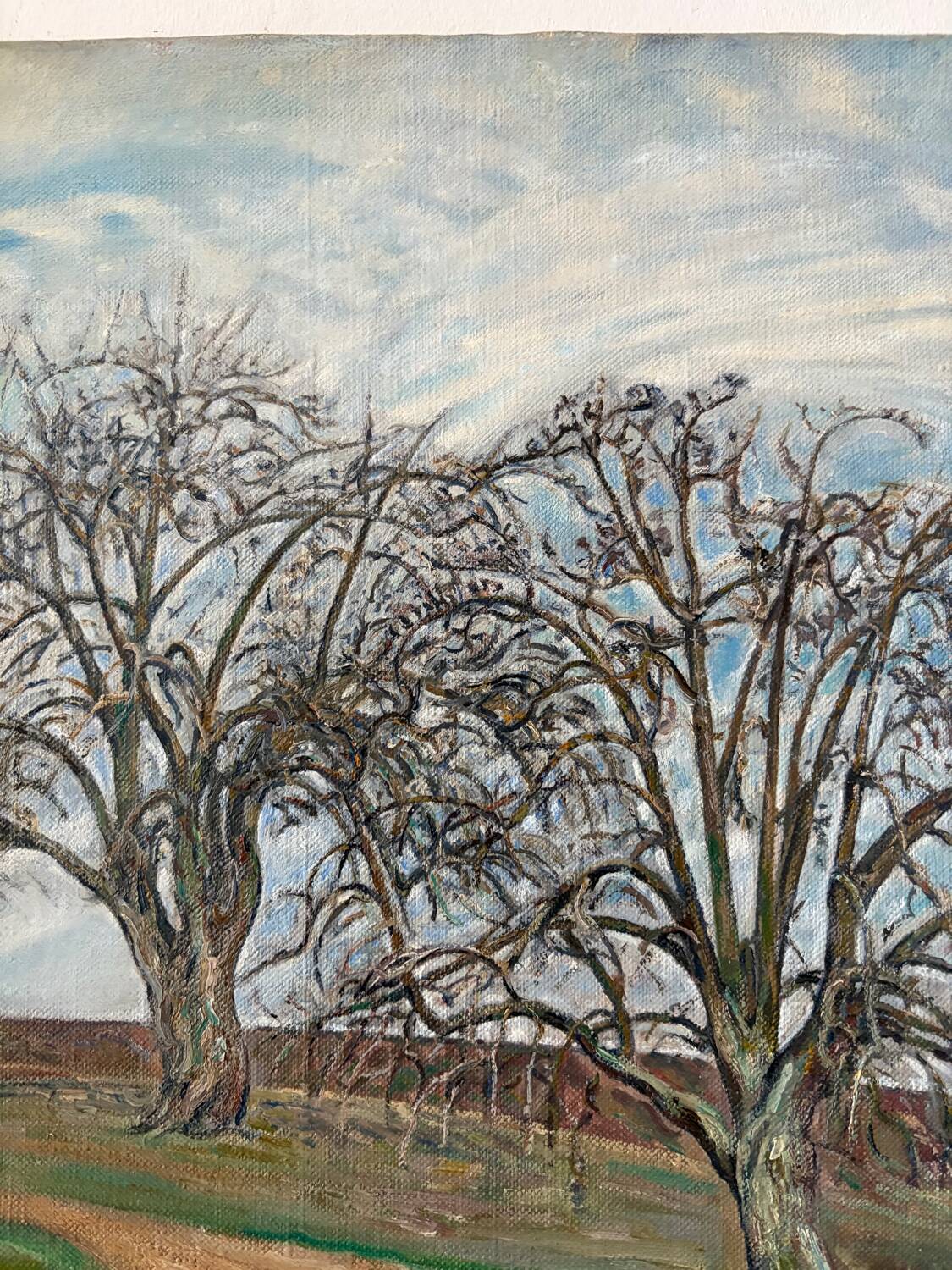 The path under the winter trees signed Maurice Bouillot 1946