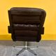 Scandinavian brown leather  swivel chair 1960s