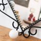 Small French wrought iron coat rack with mirror c. 1950