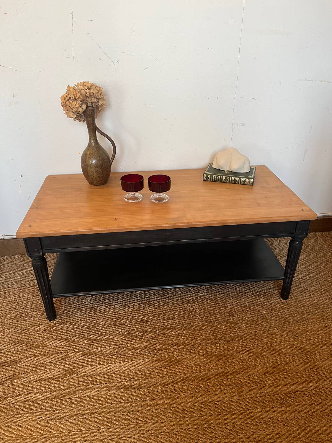 Vintage solid wood coffee table