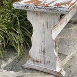 Whitewashed bench