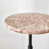 Cast iron and marble pedestal table