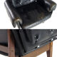 Danish teak & black leather armchair 50s