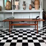 Mid-Century Modern Danish Teak and Rosewood Long Coffee Table with Magazine Rack