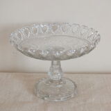 Arabesque molded crystal display cup serrated edges