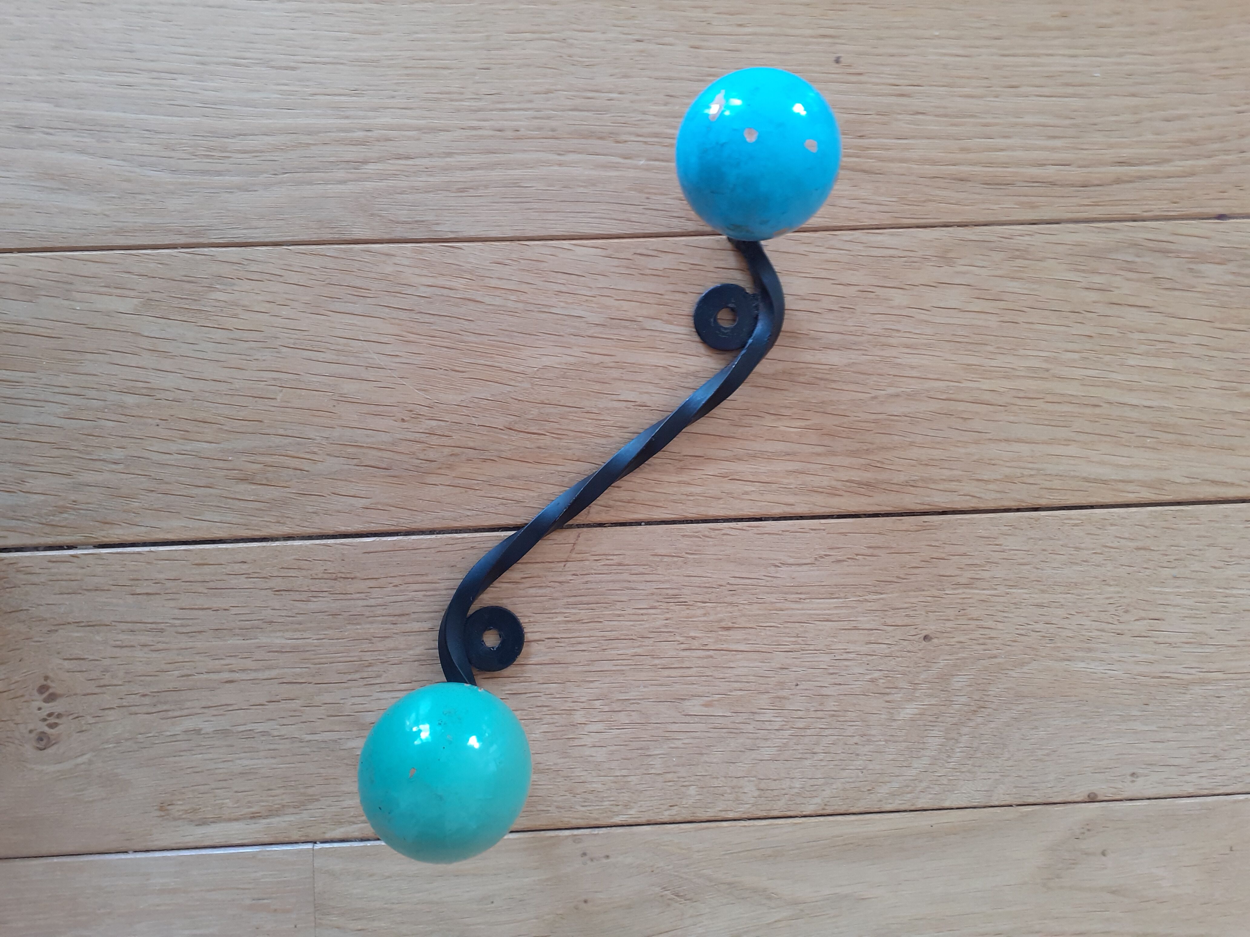 Wall coat rack two ball hooks