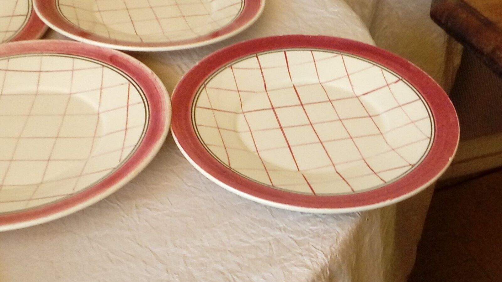 6 assiettes a dessert porcelaine opaque de gien modele michel art deco