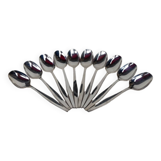 10 silver-plated soup spoons by Christofle, Orly model.