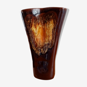 Vintage brown ochre vase