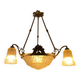 Art Deco glass foot chandelier
