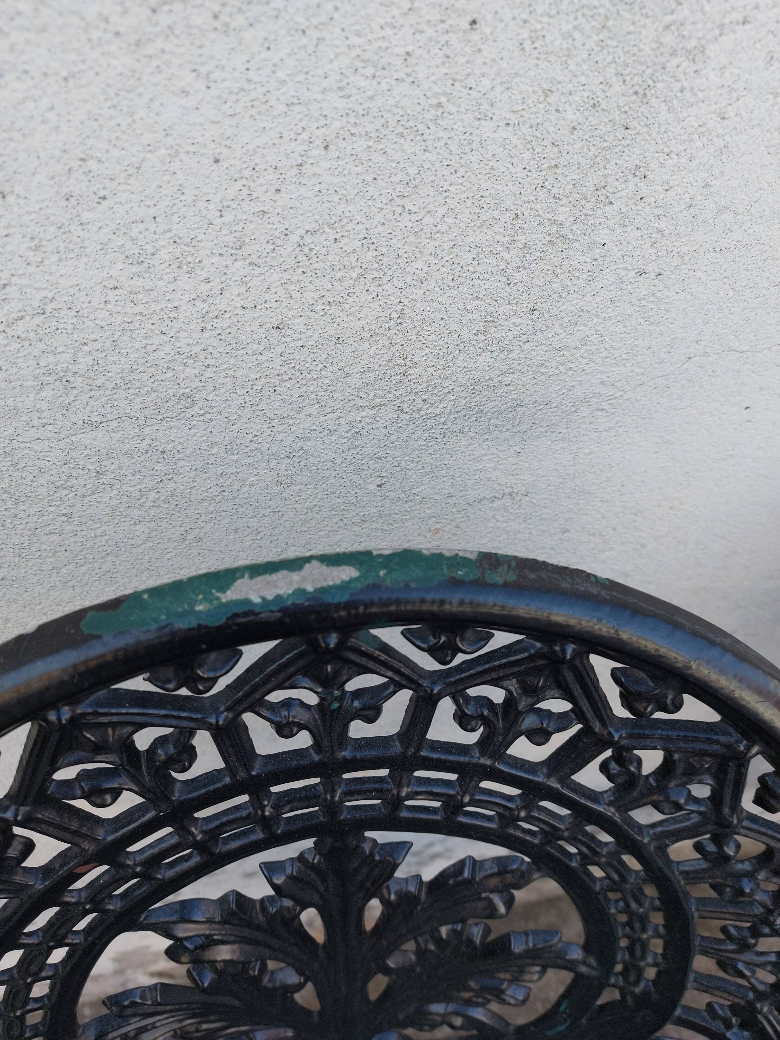 Series of 3 antique garden chairs