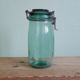 Former Green turquoise Solidex 1 litre glass jar