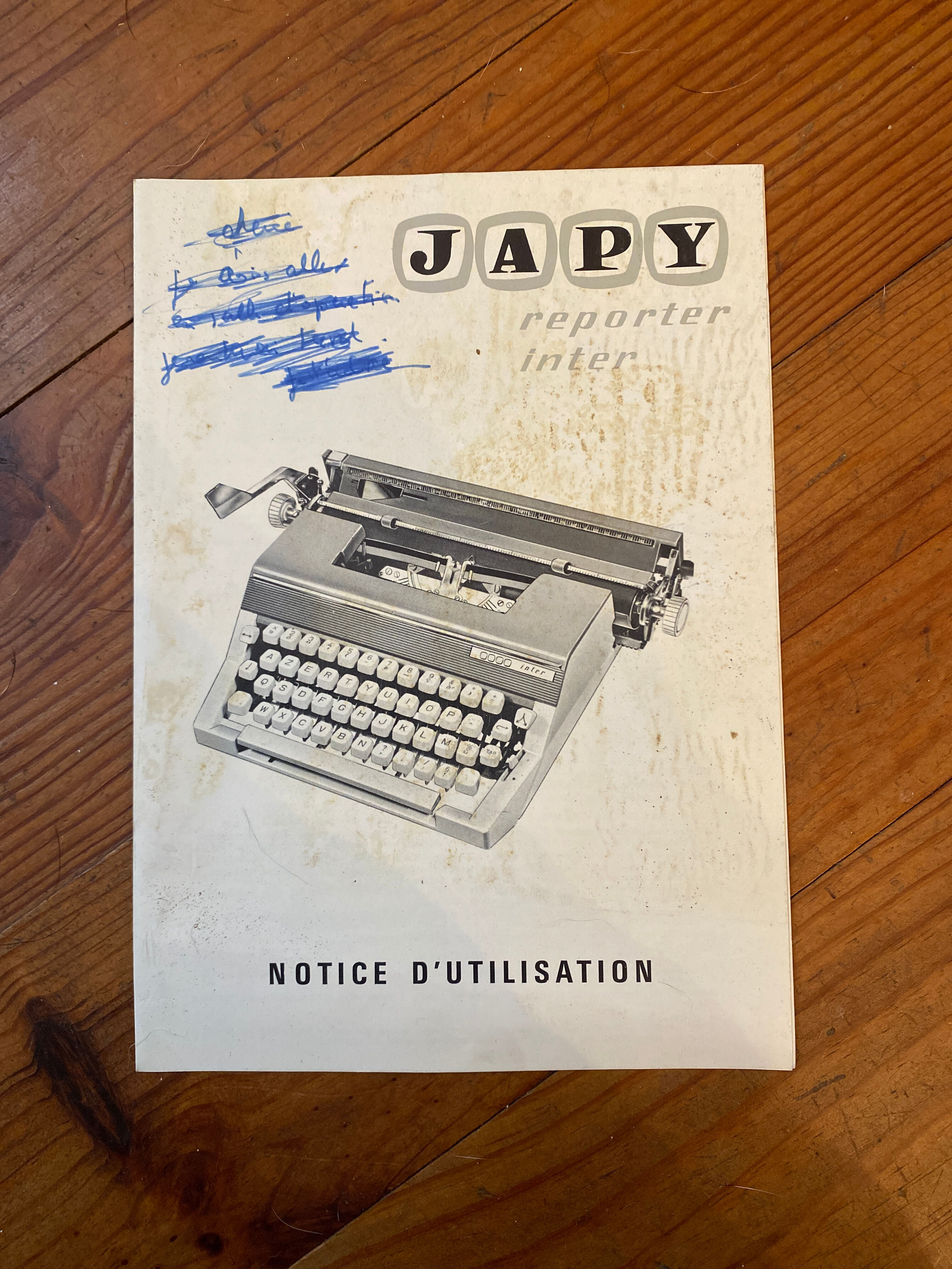Portable typewriter Japy reporter inter