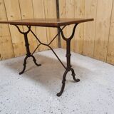 Oak and cast iron bistro table