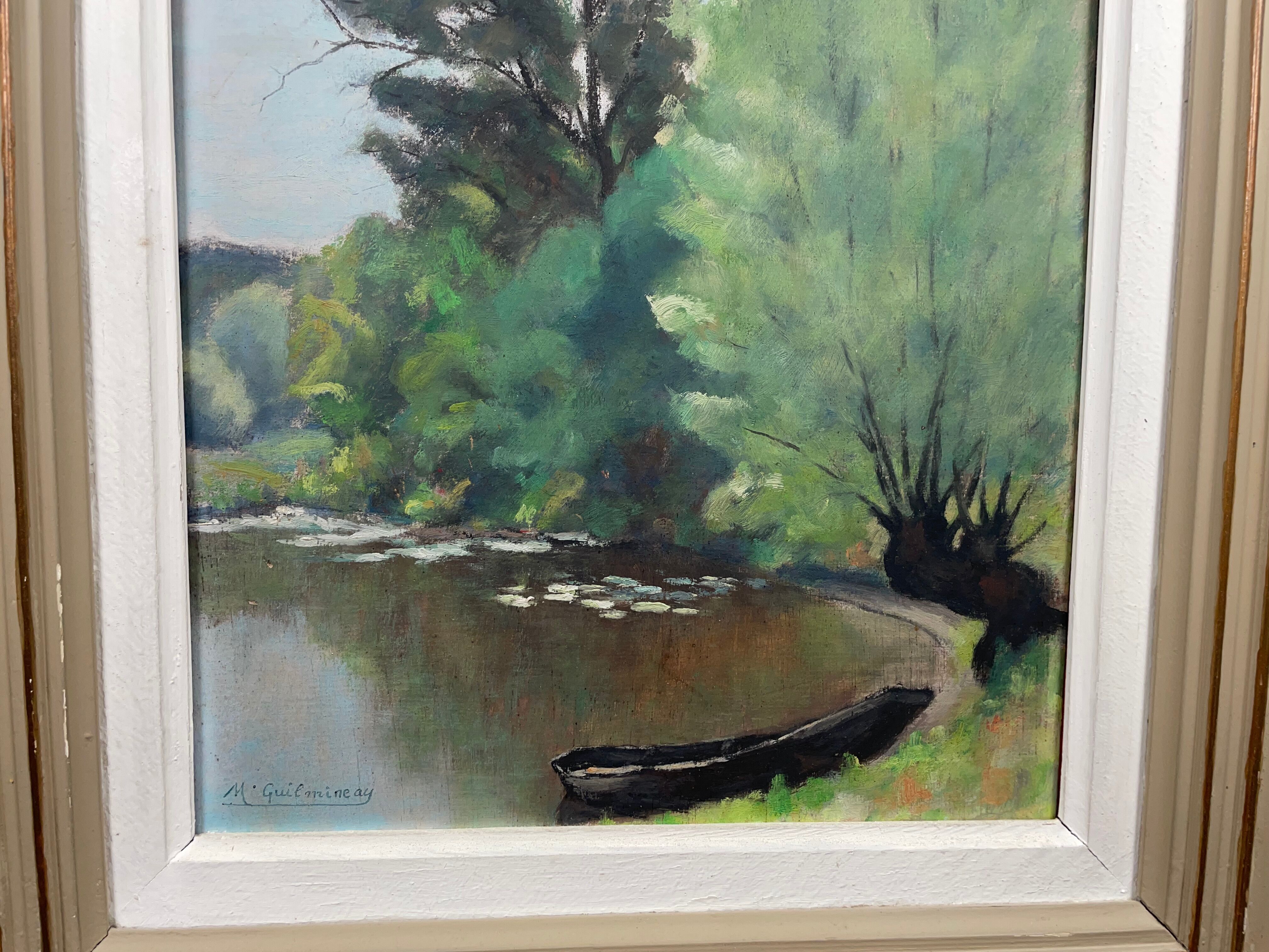 Painting M. Guilmineau Painter Vendée, Deux Sèvres, Green Venice, Coulon ....