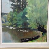 Painting M. Guilmineau Painter Vendée, Deux Sèvres, Green Venice, Coulon ....