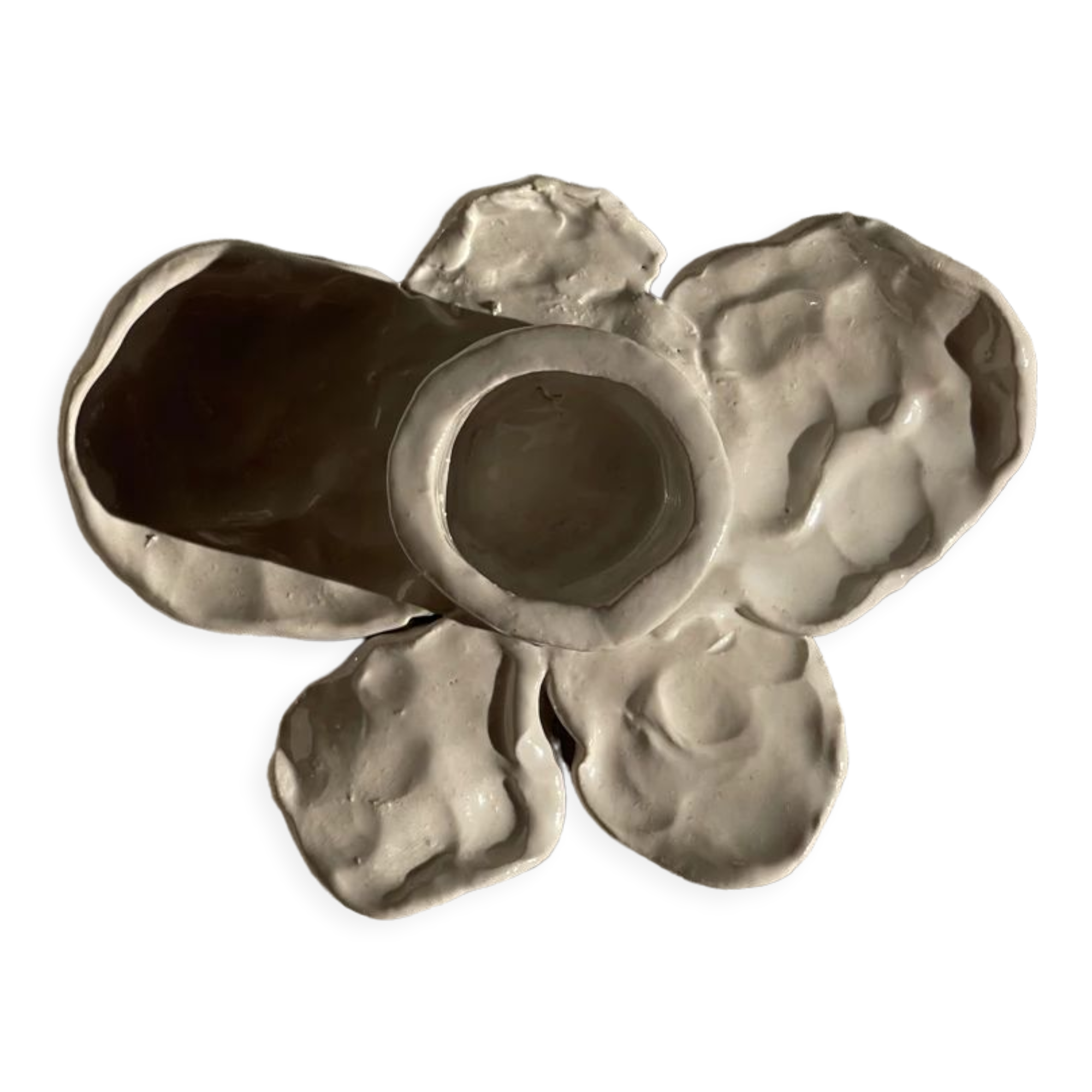 Ceramic candle holder shape orchid flower