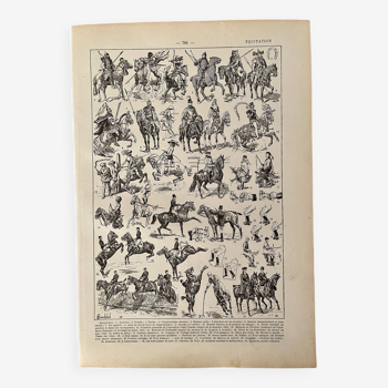 Lithographie sur l'équitation - 1920