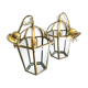 Paire de lampes lanternes laiton et verre