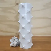 Scherzer Bavaria porcelain bisque Spikes vase. Optical Art