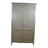 Armoire parisienne blanche avec penderie et étagères – France, années 1930