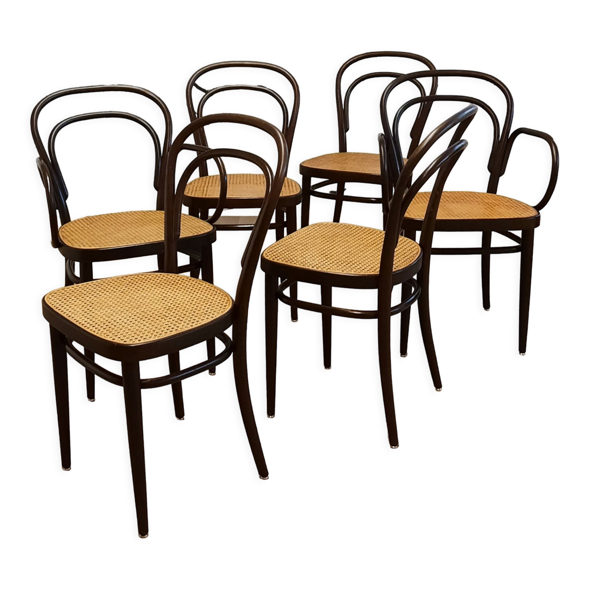 Set of 6 No. 214 chairs by Michael Thonet for Thonet, 1980s