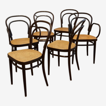 Set of 6 No. 214 chairs by Michael Thonet for Thonet, 1980s