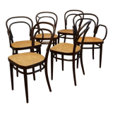 Set of 6 No. 214 chairs by Michael Thonet for Thonet, 1980s