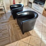Set of 2 leather armchairs