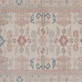 Vintage turkish kars rug with romantic mid-century modern style 5'8" x 8'6"