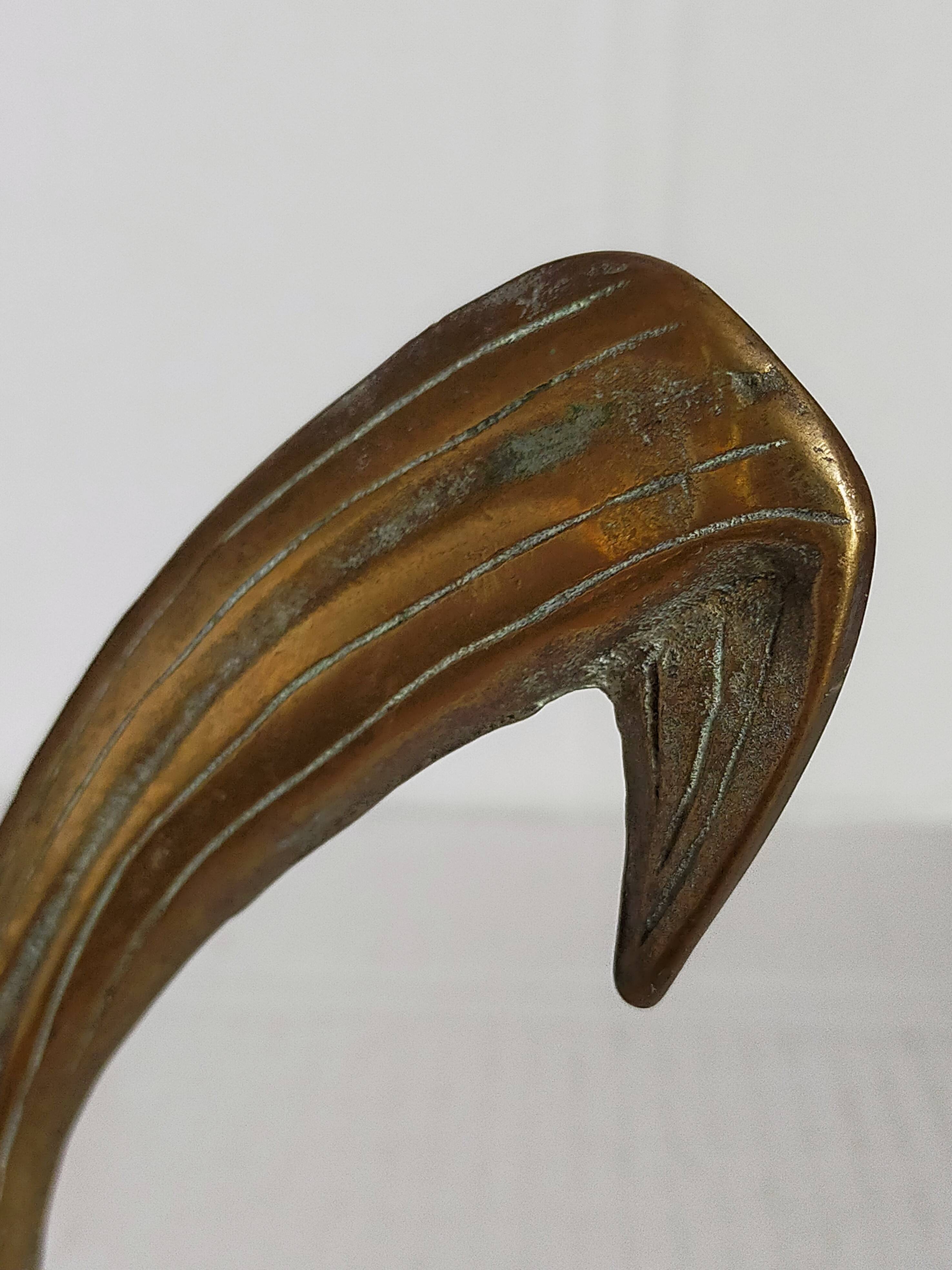 Old iris flower candle holder in solid brass