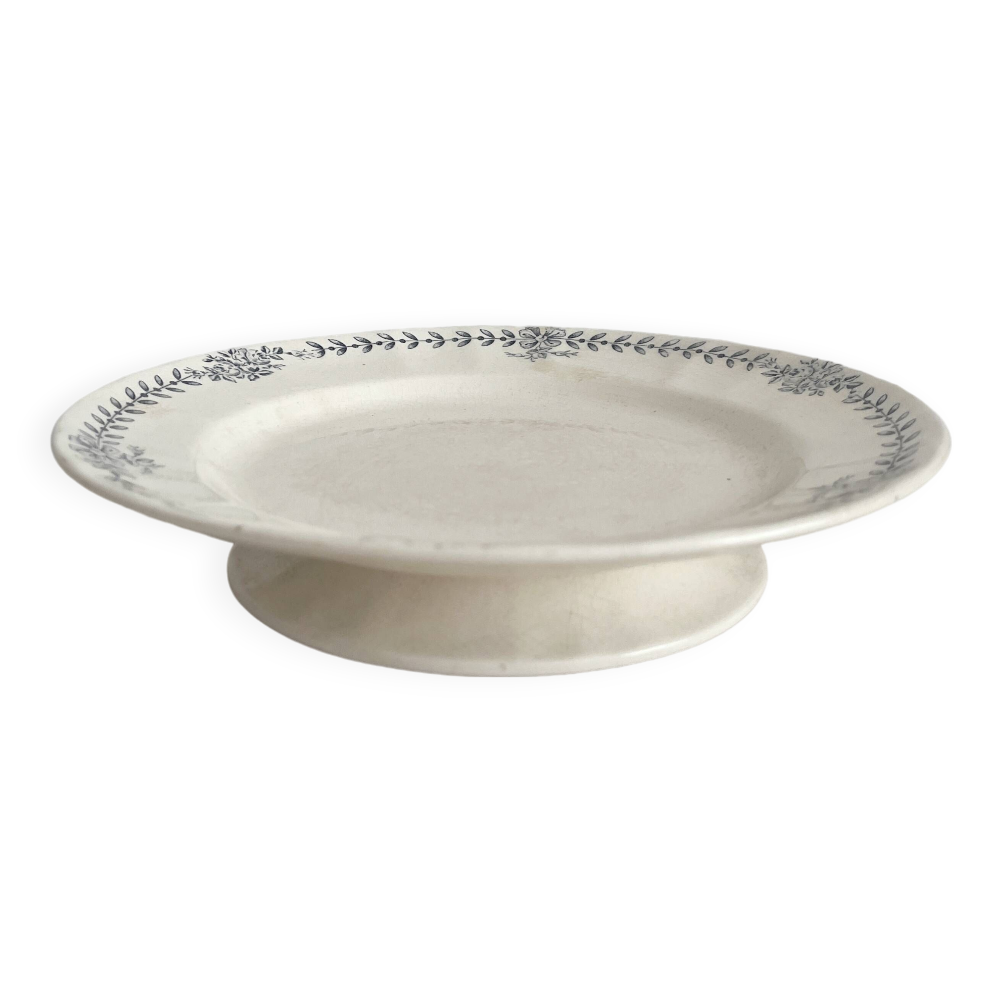 Low ironstone compote dish "Yvonne" Longchamp earthenware