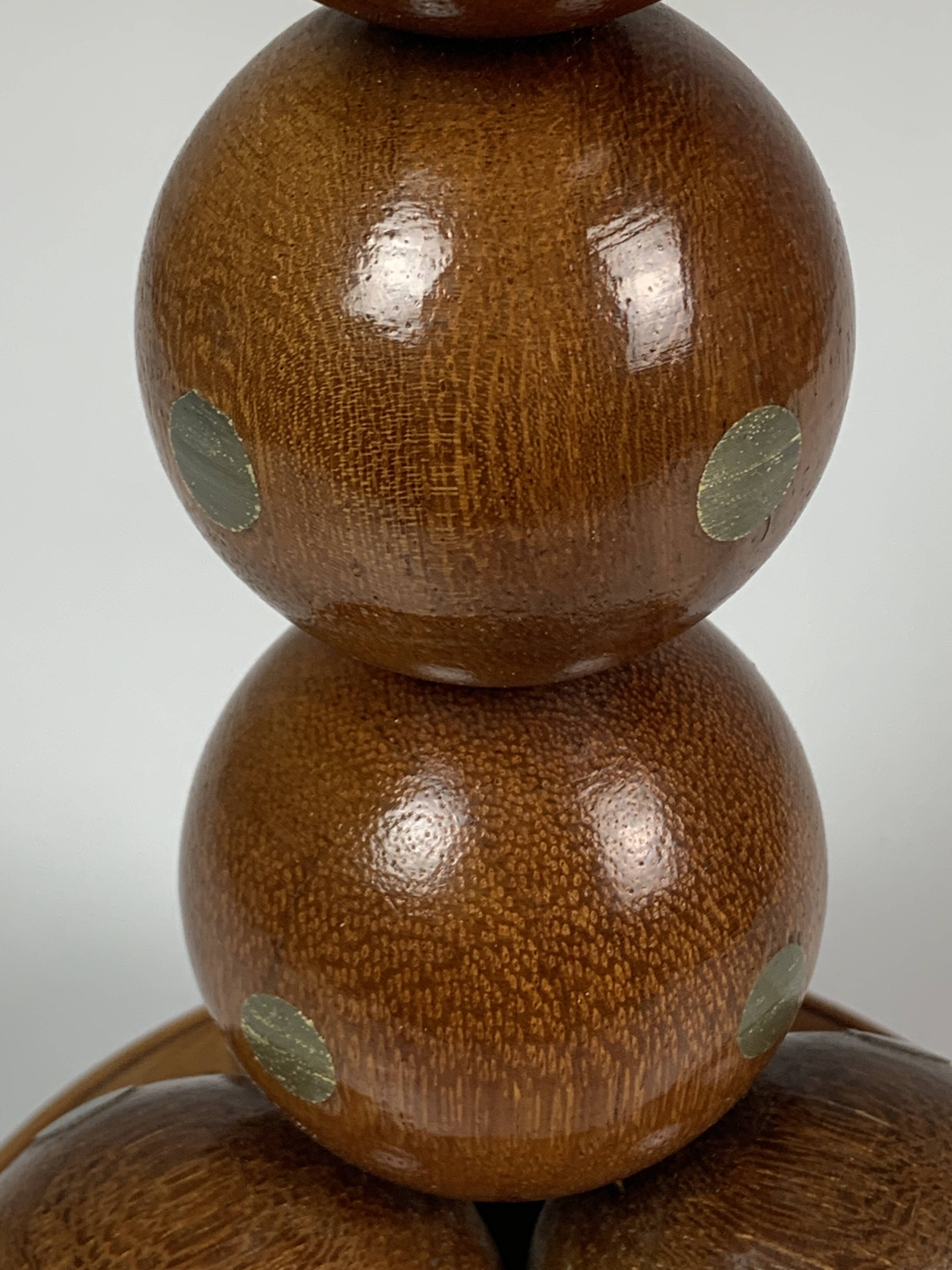 Dutch Handcrafted Commemorative Wooden Sphere Ball Table Lamp, 1976
