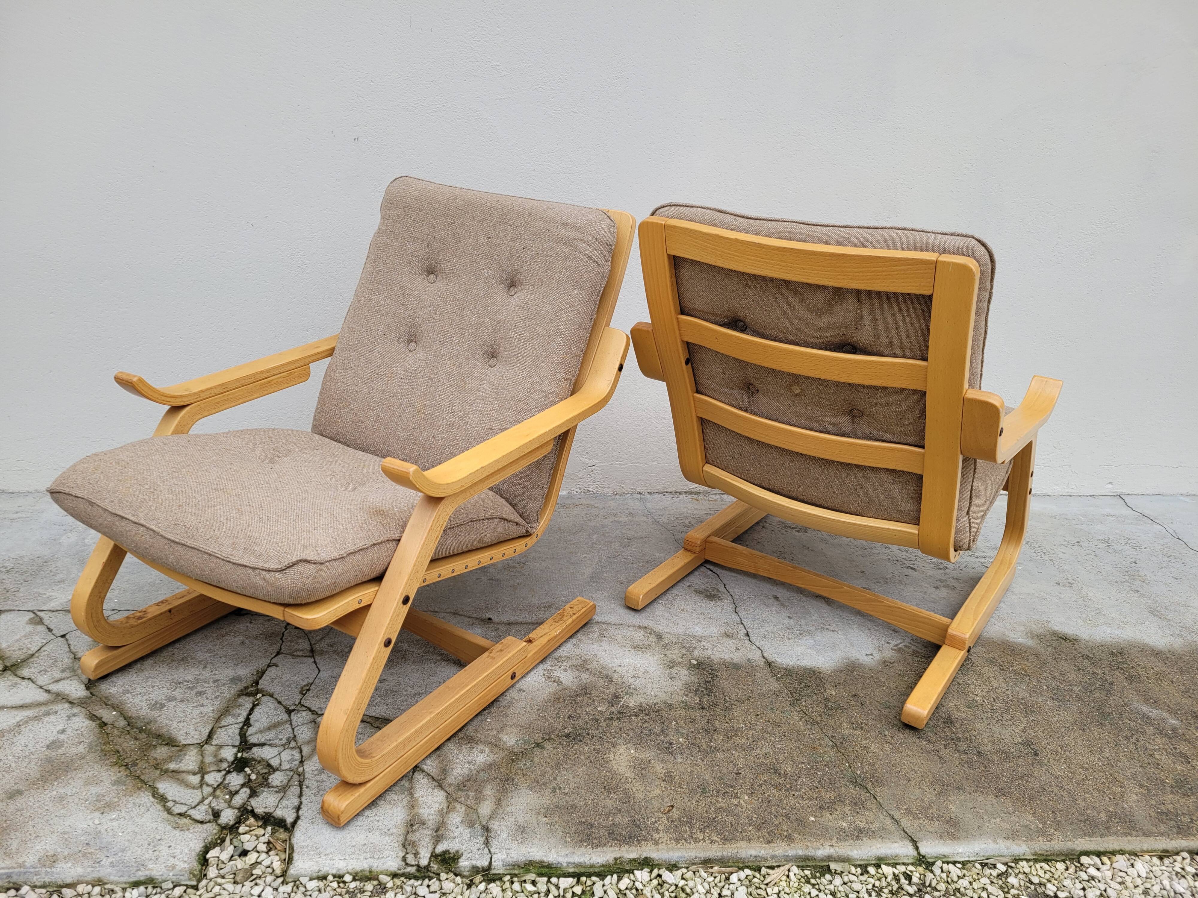Pair of Dutch design armchairs, 1970s