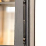 Vitrine vintage en bois massif, noir et jaune