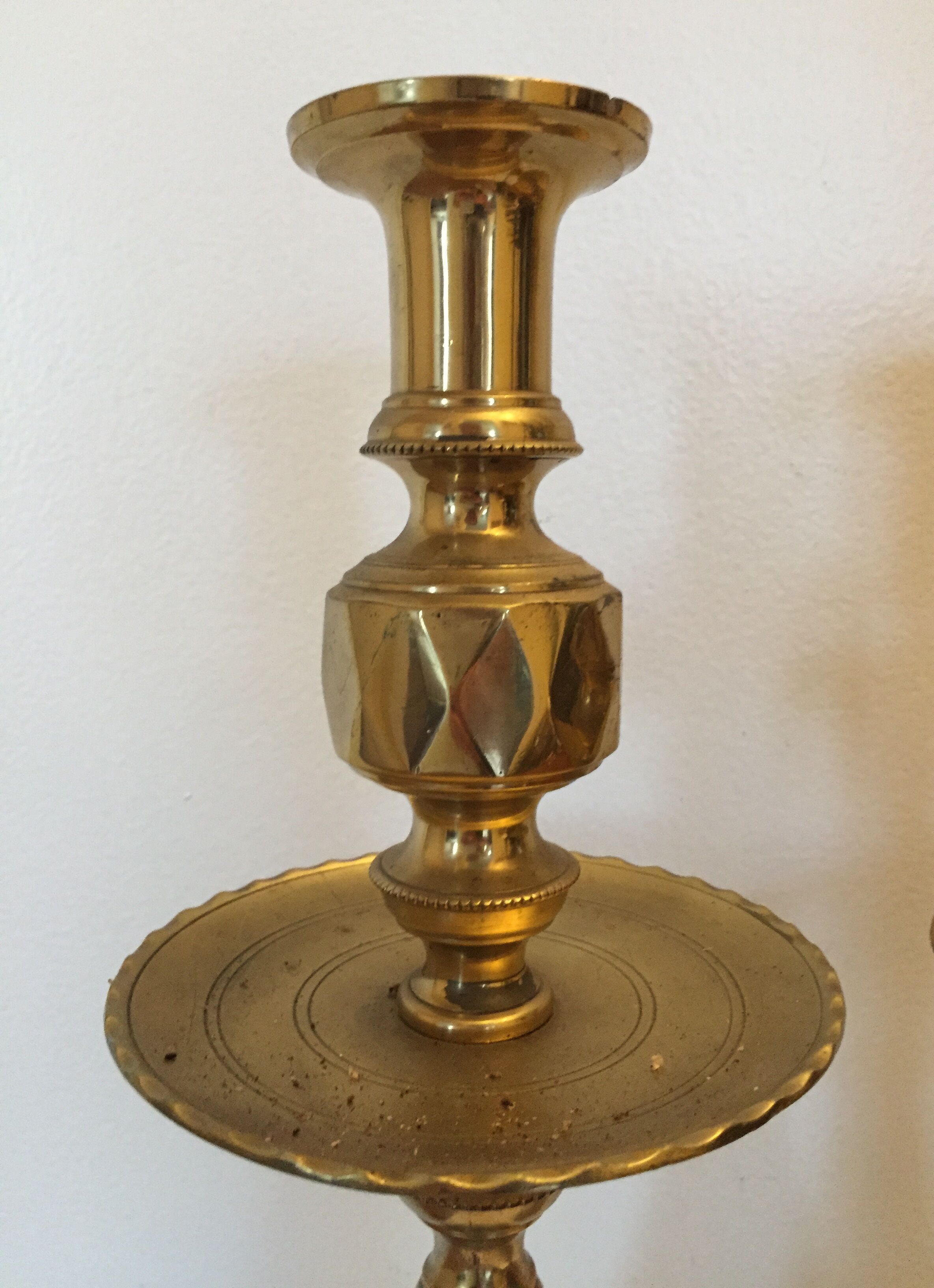 Pair of brass candlesticks