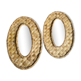 2 mirrors in natural basketry, 49x30 cm