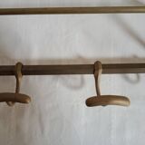 old brass wall coat rack