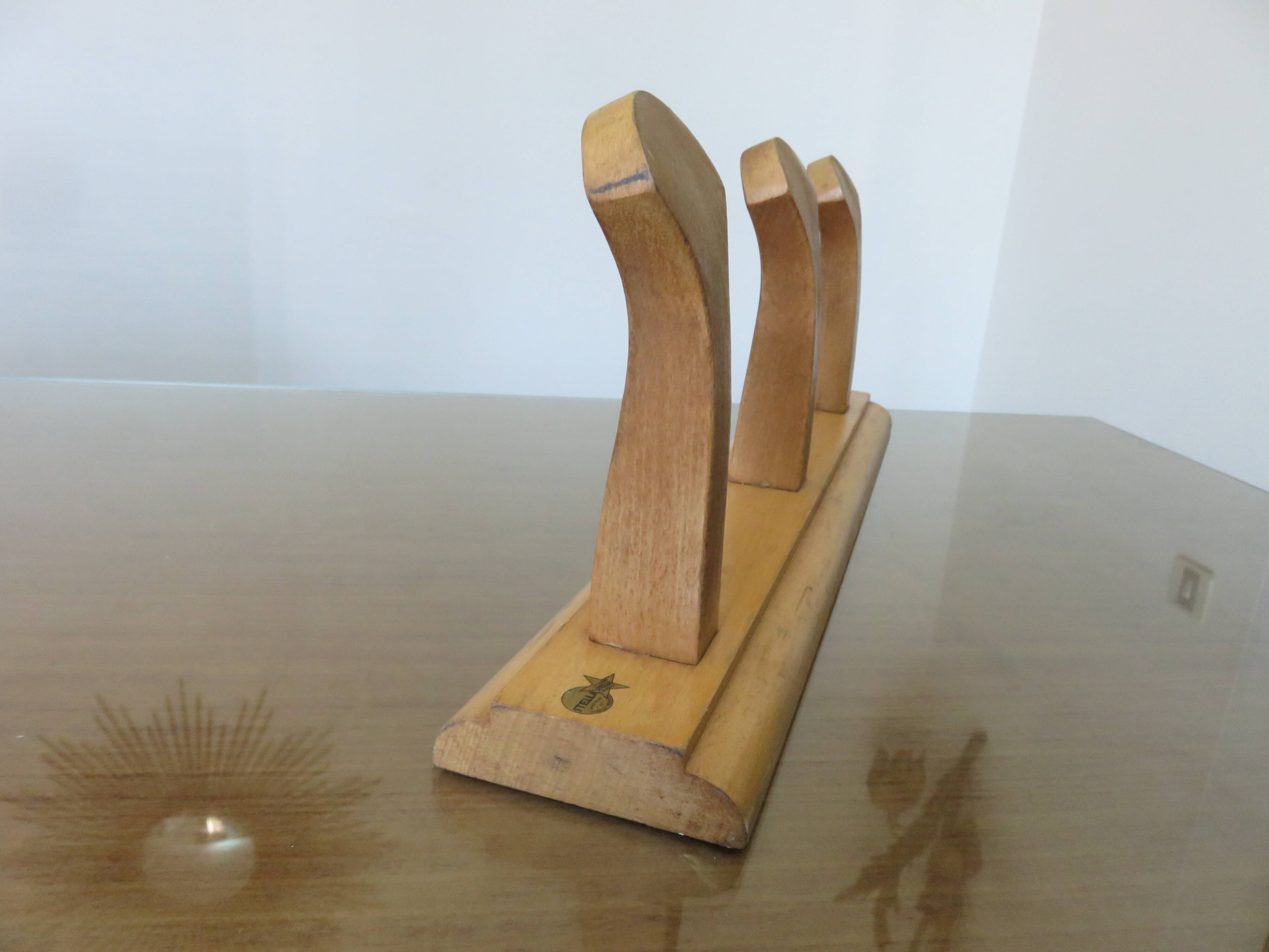 “stella” wall coat rack in solid beech from the 70s