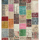 Hand-Knotted Oriental Overdyed 209 cm x 298 cm Multicolor Patchwork Carpet