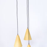 Aluminum yellow chandelier 1960s